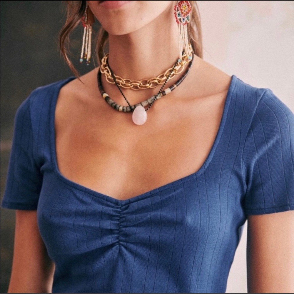 ISO Sezane Irina top in Blue